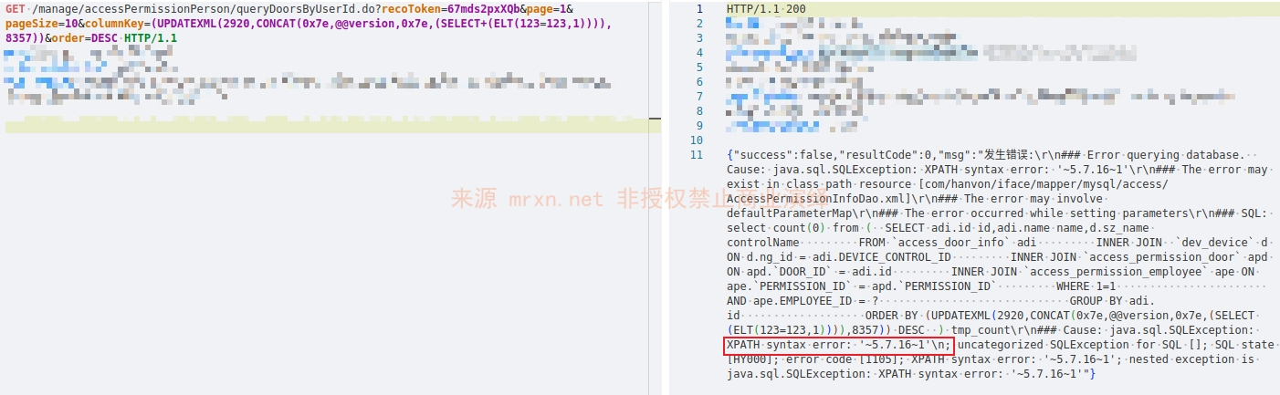 汉王e脸通综合管理平台 PermissionPersonController 多个SQL注入漏洞
